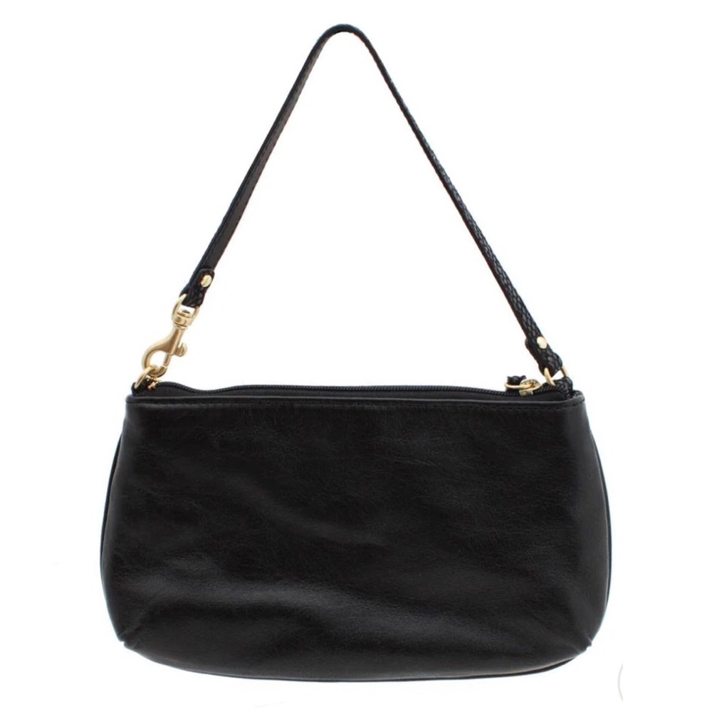 Coach Ashley Black Leather Clutch/Shoulder Bag Gem